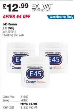Costco E45 Cream offer