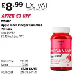 Costco Weider Apple Cider Vinegar Gummies offer