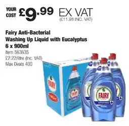 Costco Fairy Anti-Bacterial Washing Up Liquid with Eucalyptus offer