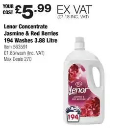 Costco Lenor Concentrate Jasmine & Red Berries 194 Washes offer