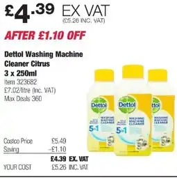 Costco Dettol Washing Machine Cleaner Citrus offer