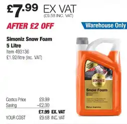 Costco Simoniz Snow Foam offer