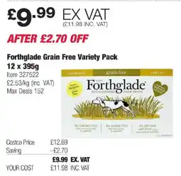 Costco Forthglade Grain Free Variety Pack offer