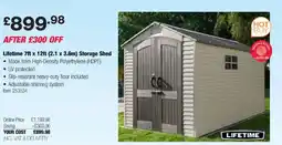 Costco Lifetime 7ft x 12ft (2.1 x 3.6m) Storage Shed offer
