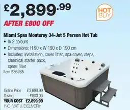 Costco Miami Spas Monterey 34-Jet 5 Person Hot Tub offer