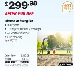 Costco Lifetime 7ft Swing Set offer