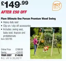 Costco Plum Ultimate One Person Premium Wood Swing offer