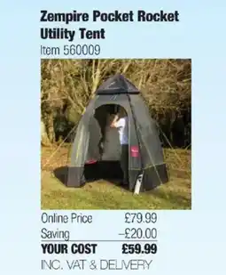 Costco Zempire Pocket Rocket Utility Tent offer