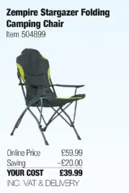 Costco Zempire Stargazer Folding Camping Chair offer
