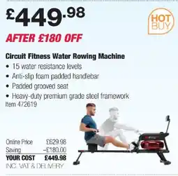 Costco Circuit Fitness Water Rowing Machine offer