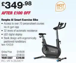 Costco Renpho Al Smart Exercise Bike offer