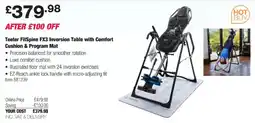 Costco Teeter FitSpine FX3 Inversion Table with Comfort Cushion & Program Mat offer