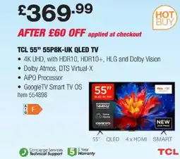 Costco TCL 55” 55P8K-UK QLED TV offer