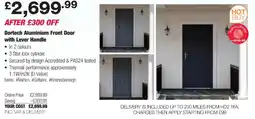 Costco Dortech Aluminium Front Door with Lever Handle offer