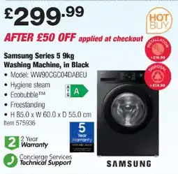 Costco Samsung Series 5 9kg Washing Machine, in Black offer