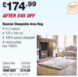 Costco Bowron Sheepskin Area Rug offer
