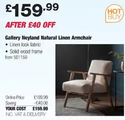 Costco Gallery Neyland Natural Linen Armchair offer