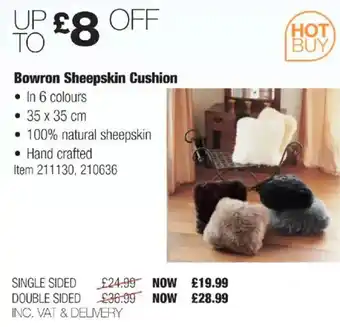 Costco Bowron Sheepskin Cushion offer