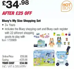 Costco Bluey's My Size Shopping Set offer