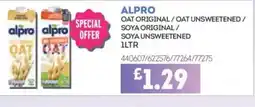 Bestway ALPRO Oat original/oat unsweetened/ soya original/ soya unsweetened offer