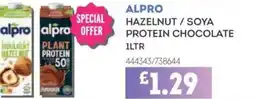 Bestway ALPRO Hazelnut / soya protein chocolate offer