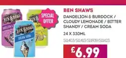 Bestway BEN SHAWS Dandelion & burdock / cloudy lemonade / bitter shandy/cream soda offer