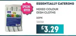 Bestway ESSENTIALLY CATERING Mixed colour dish cloths offer