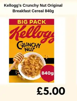 Sainsbury's Kellogg's Crunchy Nut Original Breakfast Cereal offer