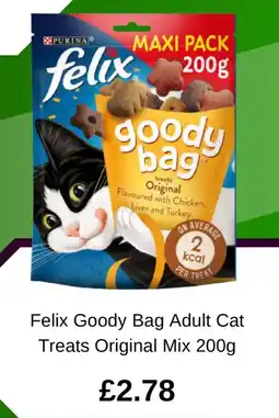 Asda Felix Goody Bag Adult Cat Treats Original Mix offer