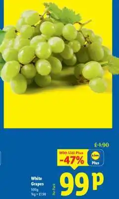 Lidl White Grapes offer