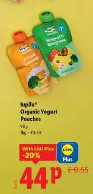 Lidl lupilu Organic Yogurt Pouches offer