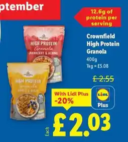 Lidl Crownfield High Protein Granola offer