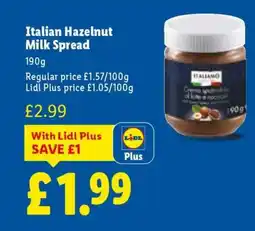 Lidl Italian Hazelnut Milk Spread offer