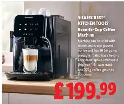 Lidl SILVERCREST KITCHEN TOOLS Bean-To-Cup Coffee Machine offer