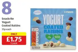 Aldi Snackrite Yogurt Coated Raisins offer