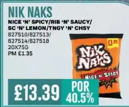 Bestway NIK NAKS Nice 'n' spicy/rib 'n' saucy/ sc 'n' lemon/tngy 'n' chsy offer