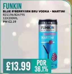 Bestway FUNKIN Blue r'berry/irn bru vodka - martini offer