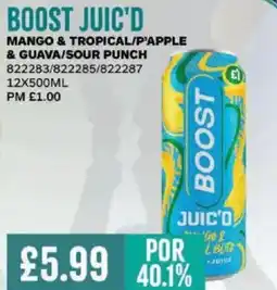 Bestway BOOST JUIC'D Mango & tropical/p'apple & guava/sour punch offer