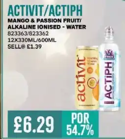 Bestway ACTIVIT/ACTIPH Mango & passion fruit/ alkaline ionised - water offer