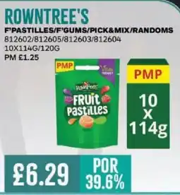 Bestway ROWNTREE'S F'pastilles/f'gums/pick&mix/randoms offer