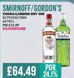Bestway SMIRNOFF/GORDON'S Vodka/london dry gin offer