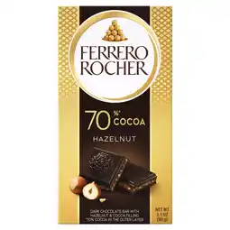 Tesco Ferrero Rocher Hazelnut & Dark 70% Choclate Bar 90g offer