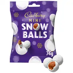 Tesco CADBURY MINI SNOWBALLS 74G offer