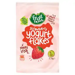Tesco Fruit Bowl Strawberry Yogurt Flakes 5 x 18g offer