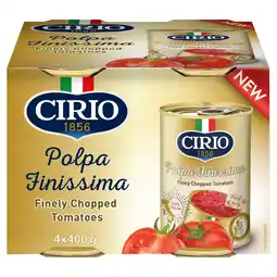 Tesco Cirio Polpa Finissima Finely Chopped Tomatoes 4 x 400g offer