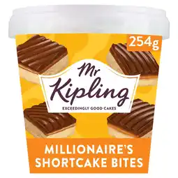 Tesco Mr Kipling Millionaires Chocolate Caramel Shortcake Mini Cake Bites 254g offer