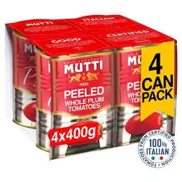 Tesco Mutti Peeled Whole Plum Tomatoes 4x400g offer