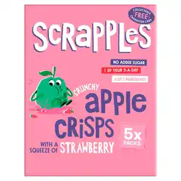 Tesco Scrapples Crunchy Apple Crisps with a squeeze of Strawberry Multipack (5x12g) offer