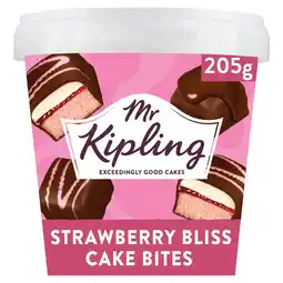 Tesco Mr Kipling Chocolate Strawberry Mini Cake Bites 205g offer