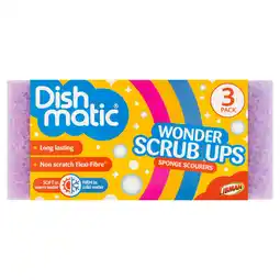 Tesco Dishmatic Wonder Scrub Ups 3pk offer